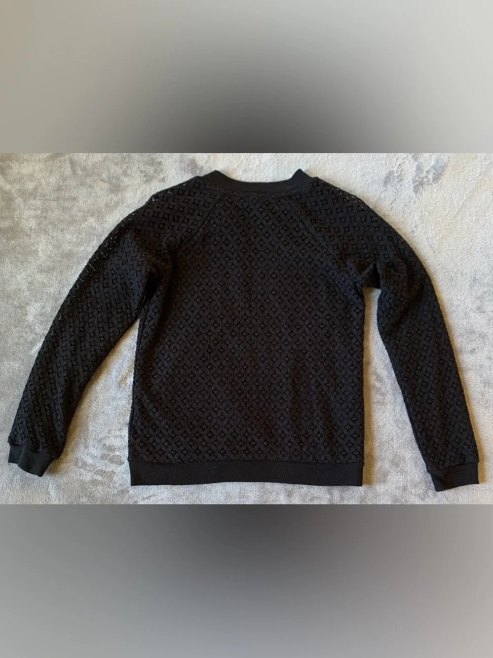 Xhilaration Black Crochet lined Jacket with Gold Zipper
